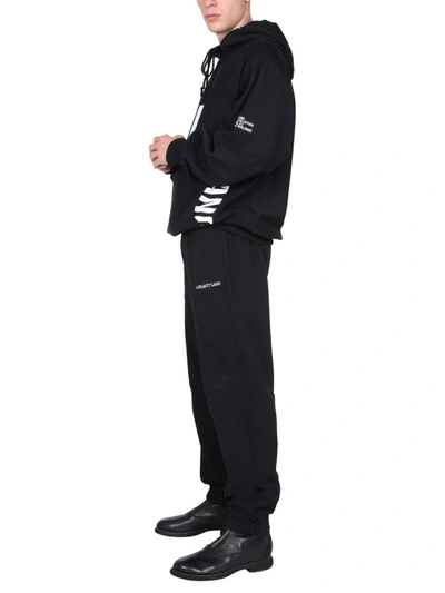 Shop Helmut Lang Jogging Pants With Embroidered Logo In Black