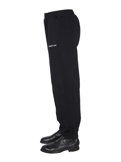 Shop Helmut Lang Jogging Pants With Embroidered Logo In Black