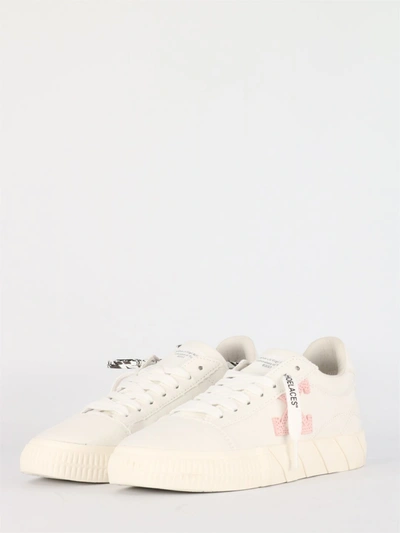 Shop Off-white Low Vulcanized White Canvas Sneakers