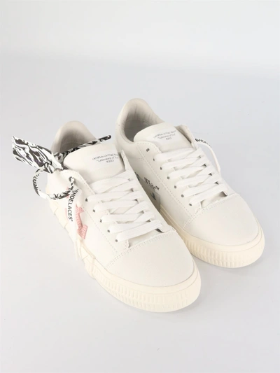 Shop Off-white Low Vulcanized White Canvas Sneakers