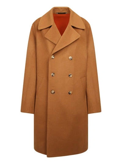 Shop Paul Smith Double-breasted Coat In Brown