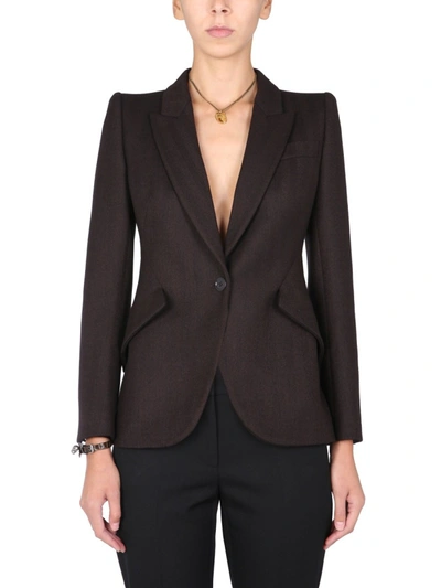 Shop Alexander Mcqueen Tailored Jacket In Brown