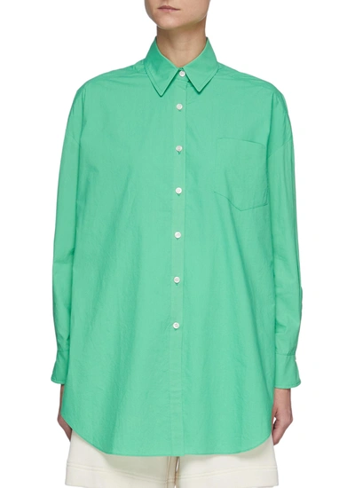 Shop The Frankie Shop Melody' Organic Cotton Shirt In Green