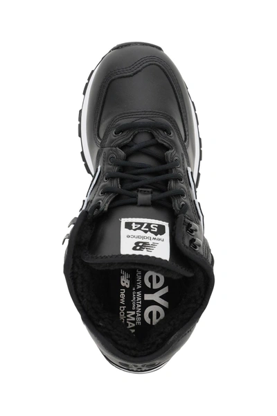 Shop Junya Watanabe H575 Leather Sneakers In Black
