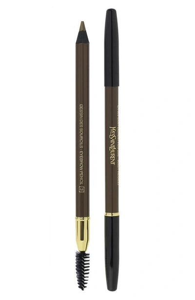 Shop Saint Laurent Eyebrow Pencil In 003 Glazed Brown