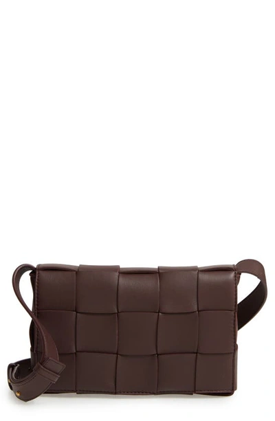 Shop Bottega Veneta Intrecciato Leather Crossbody Bag In Oxblood