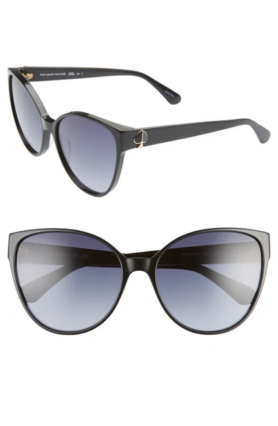 Shop Kate Spade Primrose 60mm Gradient Cat Eye Sunglasses In Black/ Dkgrey Gradient