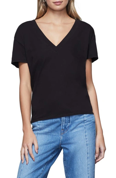 Shop Good American V-neck Jersey T-shirt In Black001