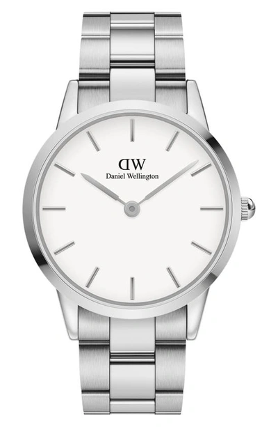 Shop Daniel Wellington Iconic Bracelet Watch, 40mm In Silver/ Eggshell