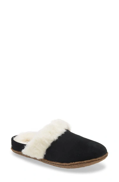 Shop Sorel Nakiska Ii Faux Shearling Lined Slide Slipper In Black/ Natural