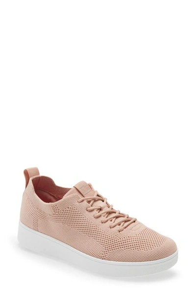 Shop Fitflop Rally Tonal Knit Sneaker In Blush