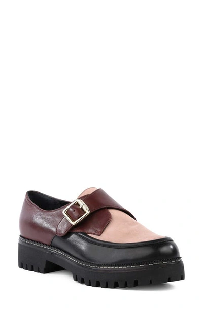 Shop Seychelles Catch Me Monk Strap Loafer In Burgundy/ Blush Leather