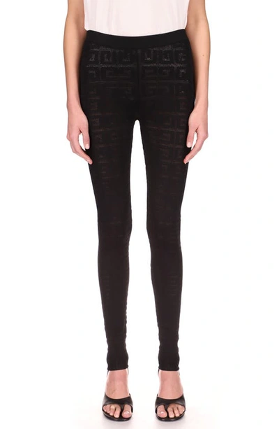 Shop Givenchy 4g Logo Lace Leggings In Black