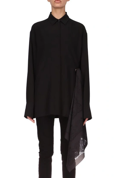 Shop Givenchy Heylet Bandana Detail Silk Shirt In Black