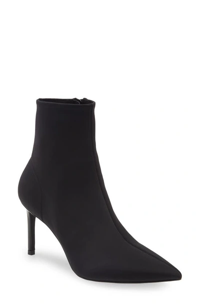 Shop Jeffrey Campbell Nixie Pointed Toe Bootie In Black Neoprene