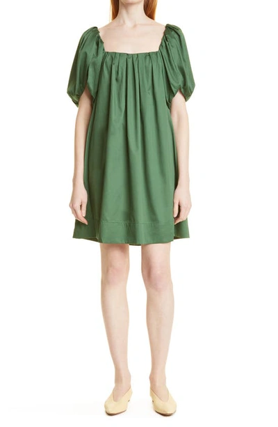 Shop Rebecca Taylor Baby Doll Cotton Dress In Emerald