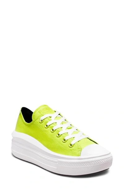 Shop Converse Chuck Taylor® All Star® Move Low Top Platform Sneaker In Lime Twist/ White/ White
