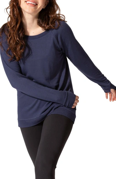 Shop Threads 4 Thought Leanna Feather Fleece Tunic In Raw Denim