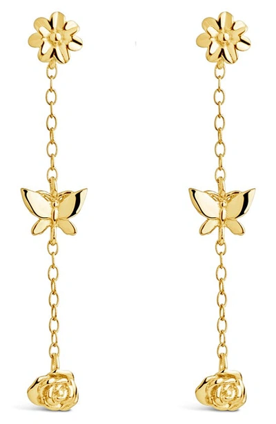 Shop Sterling Forever Into The Garden Drop Earrings In Gold