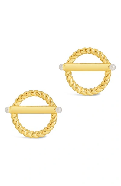 Shop Sterling Forever Victoria Stud Earrings In Gold