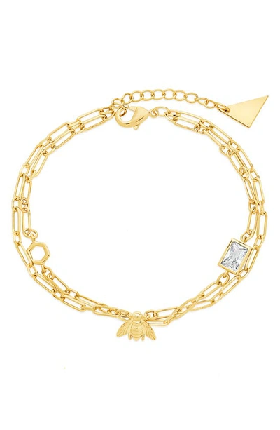 Shop Sterling Forever Melina Charm Bracelet In Gold