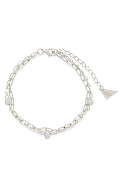 Shop Sterling Forever Ivy Layered Chain Bracelet In Silver