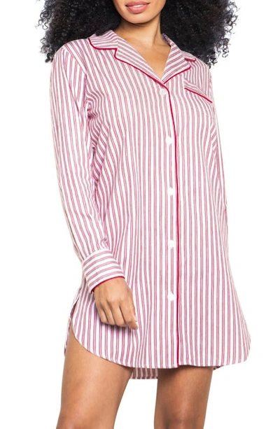 Shop Petite Plume Red Ticking Stripe Cotton Nightshirt