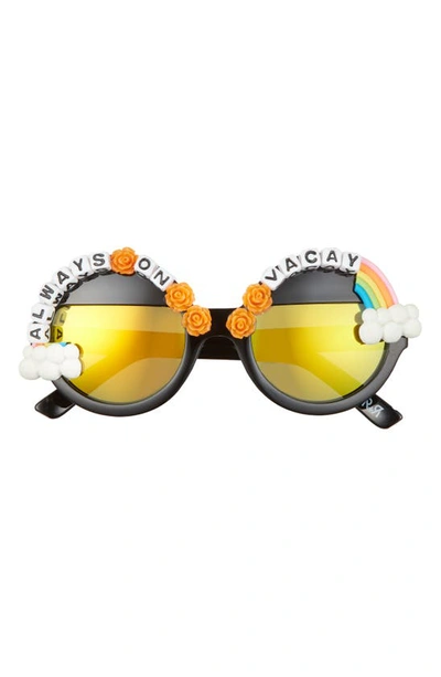 Shop Rad + Refined Always On Vacay 50mm Round Polarized Sunglasses In Orange