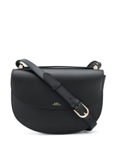 Shop Apc Sac Dmi Lune Black Leather Crossbody Bag