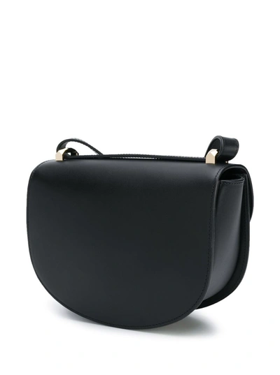 Shop Apc Sac Dmi Lune Black Leather Crossbody Bag