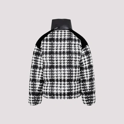 Moncler Erine Houndstooth Check Down Puffer Jacket In Black