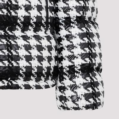 Moncler Erine Houndstooth Check Down Puffer Jacket In Black