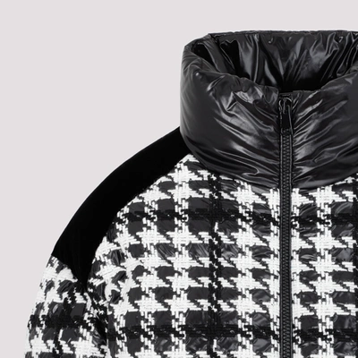 Moncler Erine Houndstooth Check Down Puffer Jacket In Black