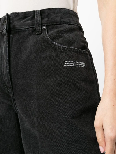 Shop Off-white Logo-print Knee-length Shorts In Nero