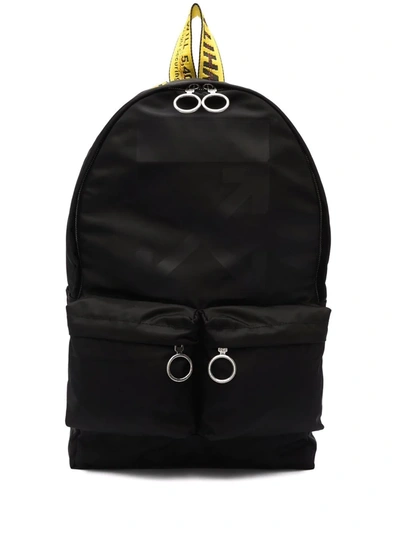 Shop Off-white Rubber Arrow Backpack Black Black In Mixed Colours