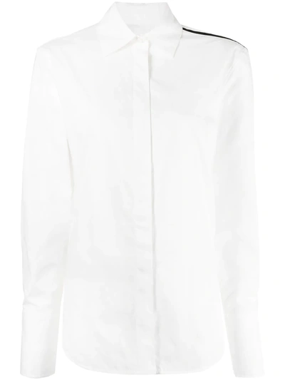 Shop Peter Do Side-stripe Longsleeved Shirt In White