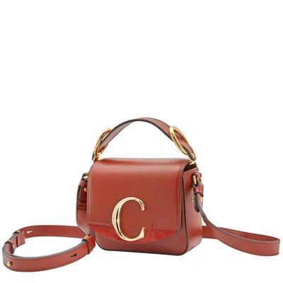 Shop Chloé Mini C Shoulder Bag- Sepia Brown