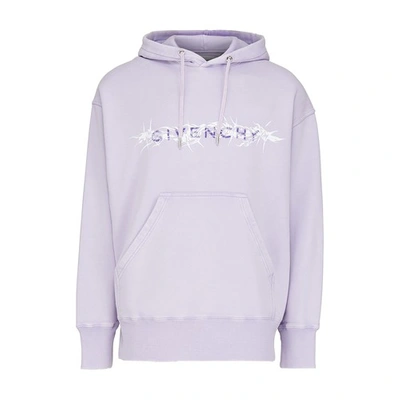 Shop Givenchy Barbed Wire Hoodie In Lilac