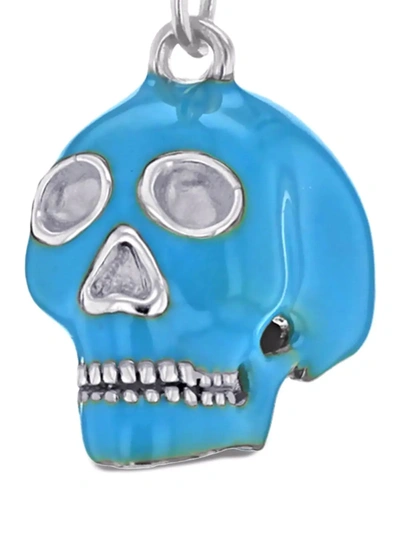 Shop True Rocks Skull Pendant Necklace In Blue