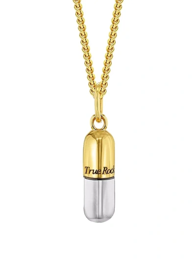 Shop True Rocks Mini Pill Pendant Necklace In Gold