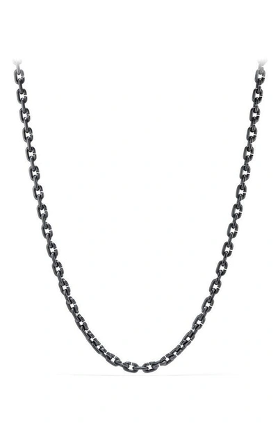 Shop David Yurman Narrow Chain Link Necklace In Titanium