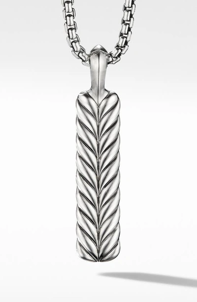 Shop David Yurman Chevron Ingot Tag In Silver