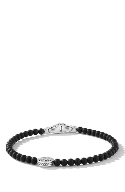 Shop David Yurman Spiritual Beads Compass Bracelet In Black Onyx