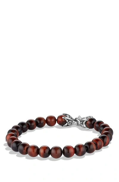 David Yurman Spiritual Beads Red Tiger Eye Bracelet In Tiger Eye