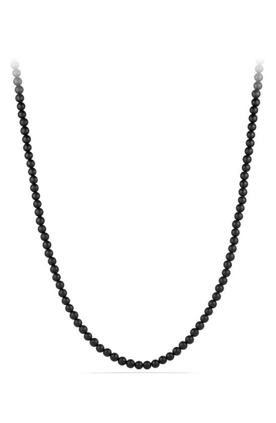 Shop David Yurman Beaded Necklace With Semiprecious Stone In Black Onyx