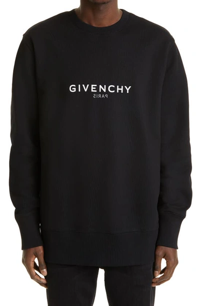 Shop Givenchy Classic Fit Crewneck Sweatshirt In Black