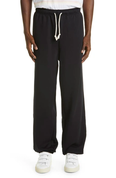 Shop Acne Studios Face Patch Organic Cotton Joggers In Black