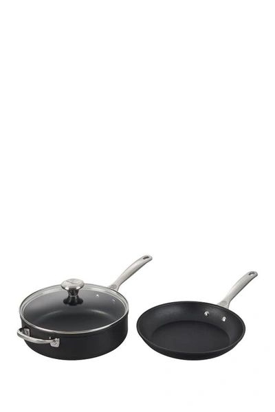 Shop Le Creuset 3-piece Toughened Nonstick Pro Cookware Set In Black