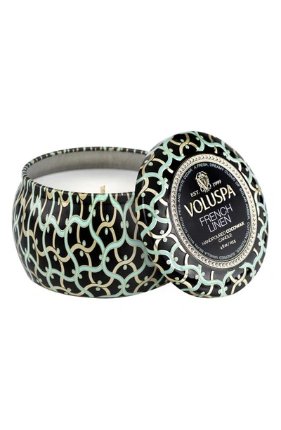 Voluspa French Linen Mini Tin Candle In French Linen