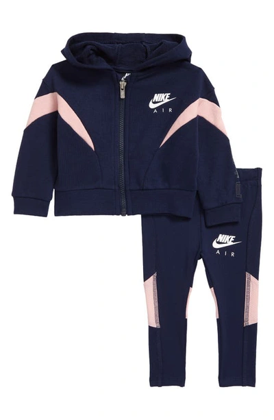 Shop Nike Air Hooded Jacket & Leggings Set In Midnight